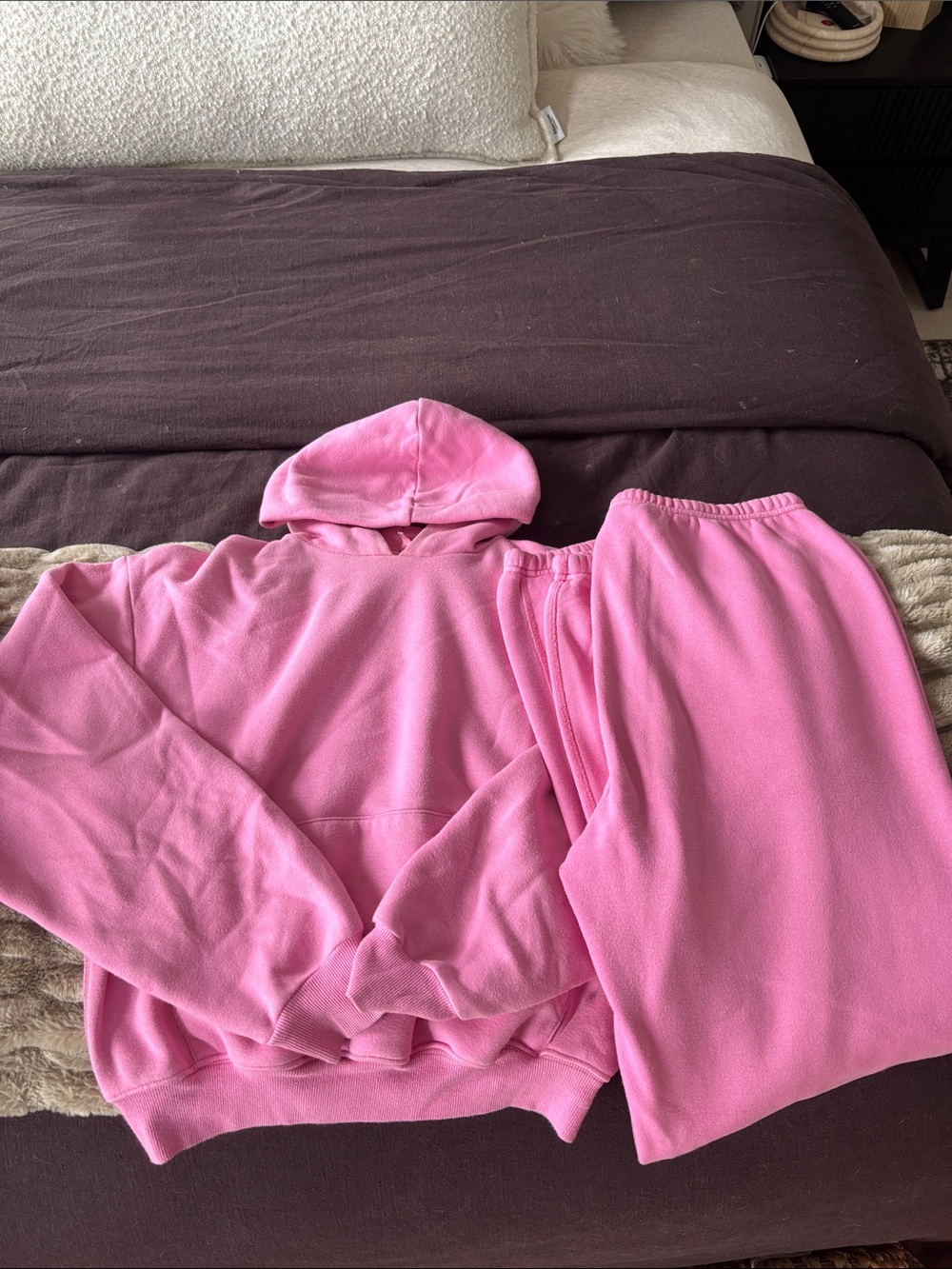 SKIMS Pink Jumpsuit & Hoodie Set